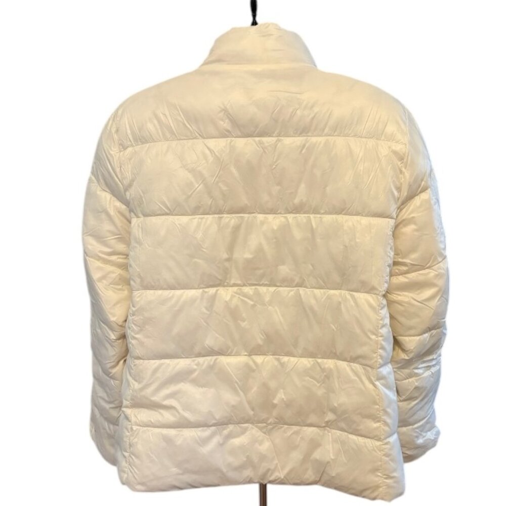 GAP Cold Control Puffer Jacket Women's XL Ivory Cream Frost Water Resistant NWT - Picture 8 of 8